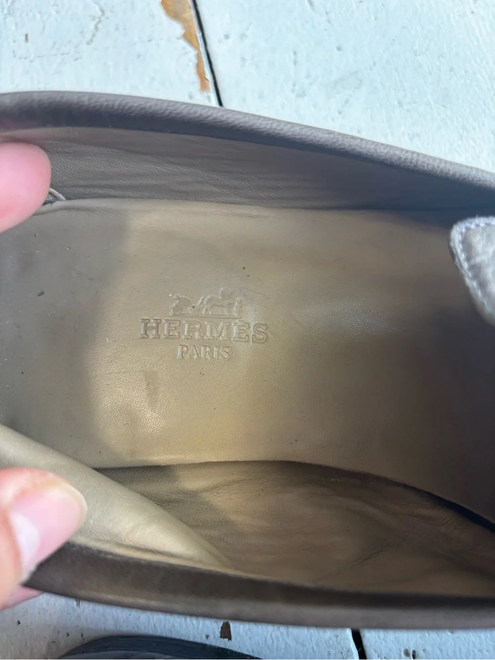 Hermes Dark Brown Leather Penny Loafers